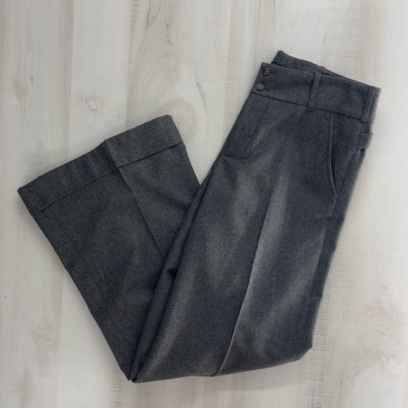 RALPH LAUREN wool cashmere rabbit hair gray slacks pants wide leg high end 4 - Picture 2 of 9